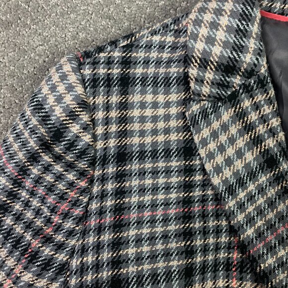 Talbots Houndstooth Tweed Blazer Women's 16P Gray Pink Windowpane 16 Petite - Picture 3 of 14